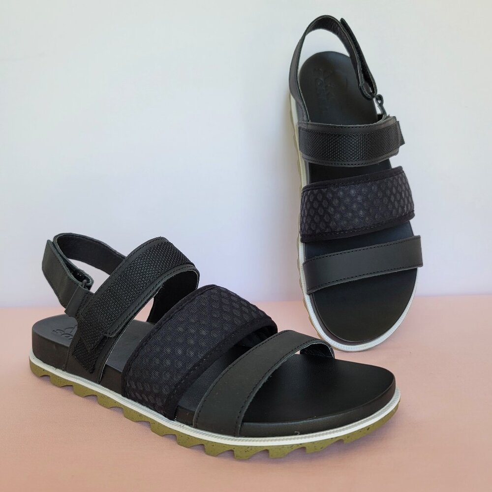 SOREL Roaming Decon Slingback Sandals- Women's Size 10 - Black/Olive color⭐